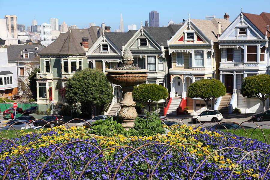 Fountain at Alamo Square Painted Ladies San Francisco California 5D27990 Photograph by Wingsdomain Art and Photography