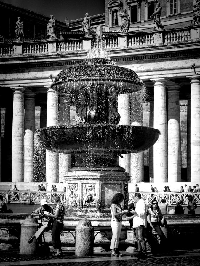Fountain Photograph - Fountain at the Vatican by Karen Lindale