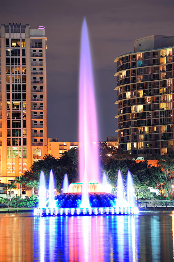 Fountain closeup in Orlando Photograph by Songquan Deng