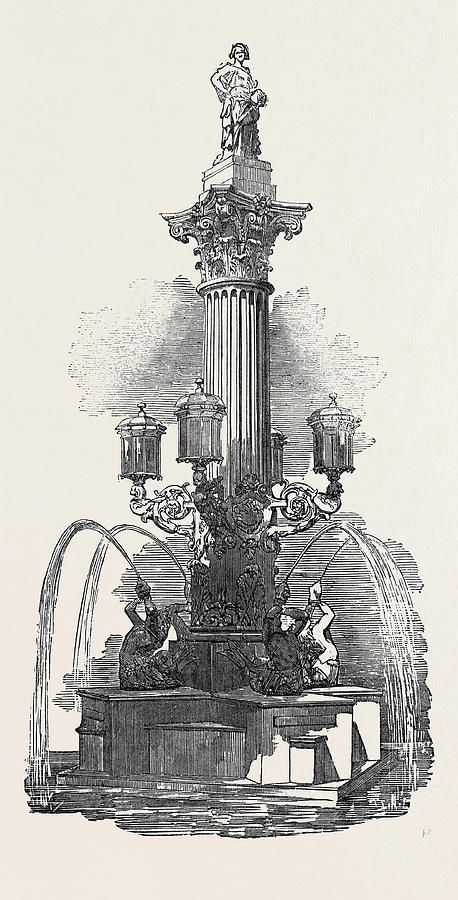 Fountain For The City Of Concepcion Drawing by English School - Fine ...