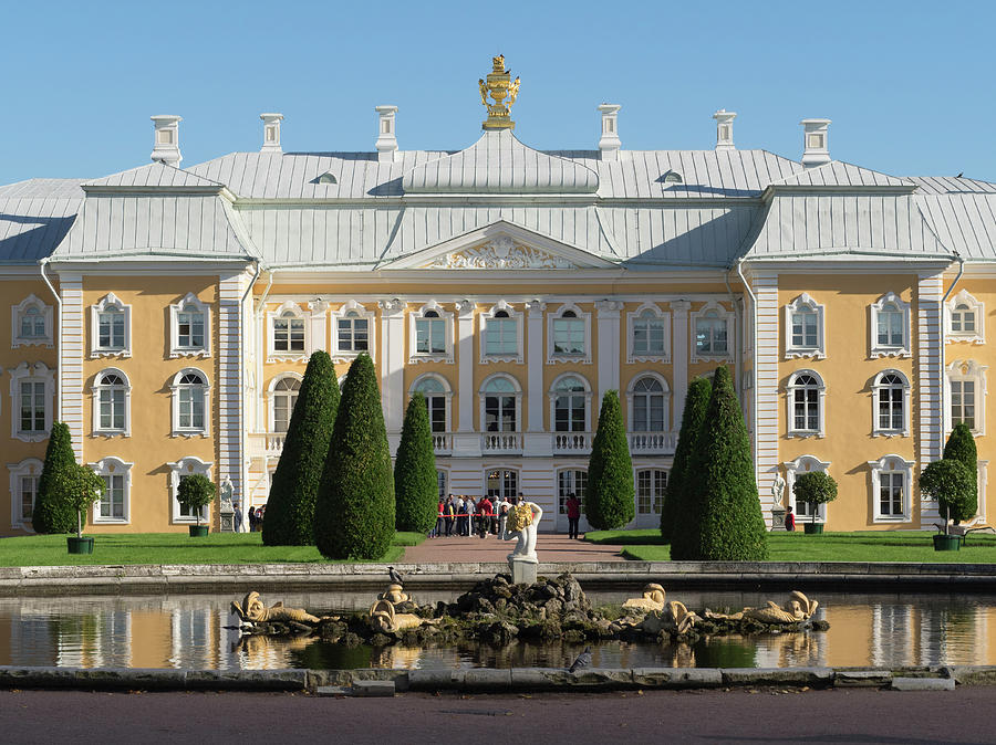 Fountain In Front Of Peterhof Grand Photograph by Panoramic Images