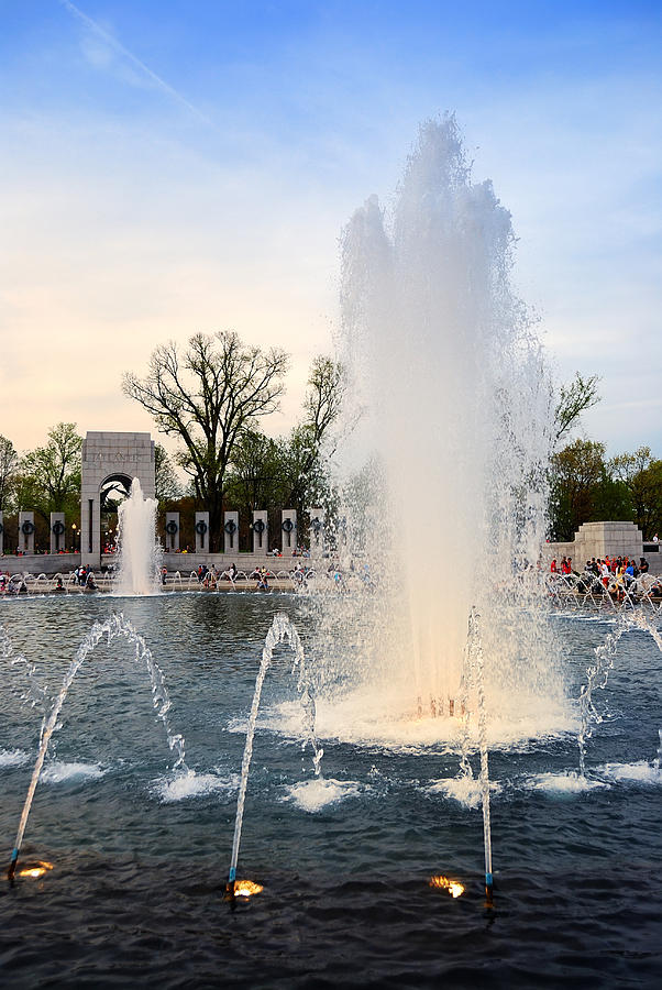Fountain In World War II Memorial In Washington Dc Photograph