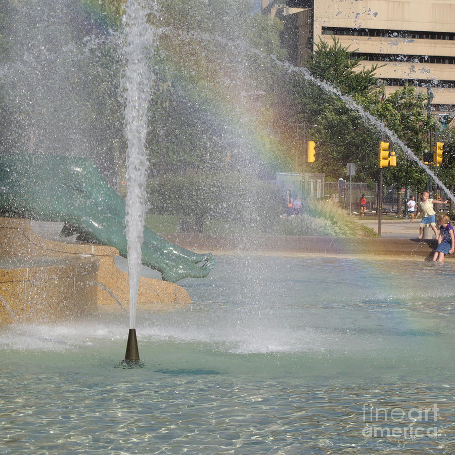 Philadelphia Photograph - Fountain Rainbow by Ann Horn