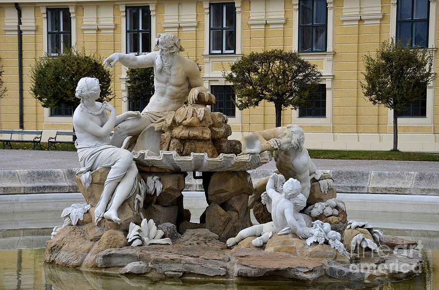 Architecture Photograph - Fountain sculpture Schonbrunn Palace Vienna by Imran Ahmed