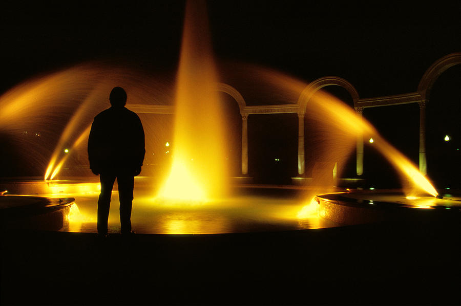 Fountain Silhouette Photograph by Jason Politte