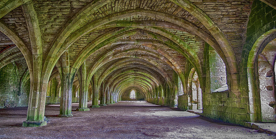 Architecture Photograph - Fountains Abbey  Cellarium by Trevor Kersley