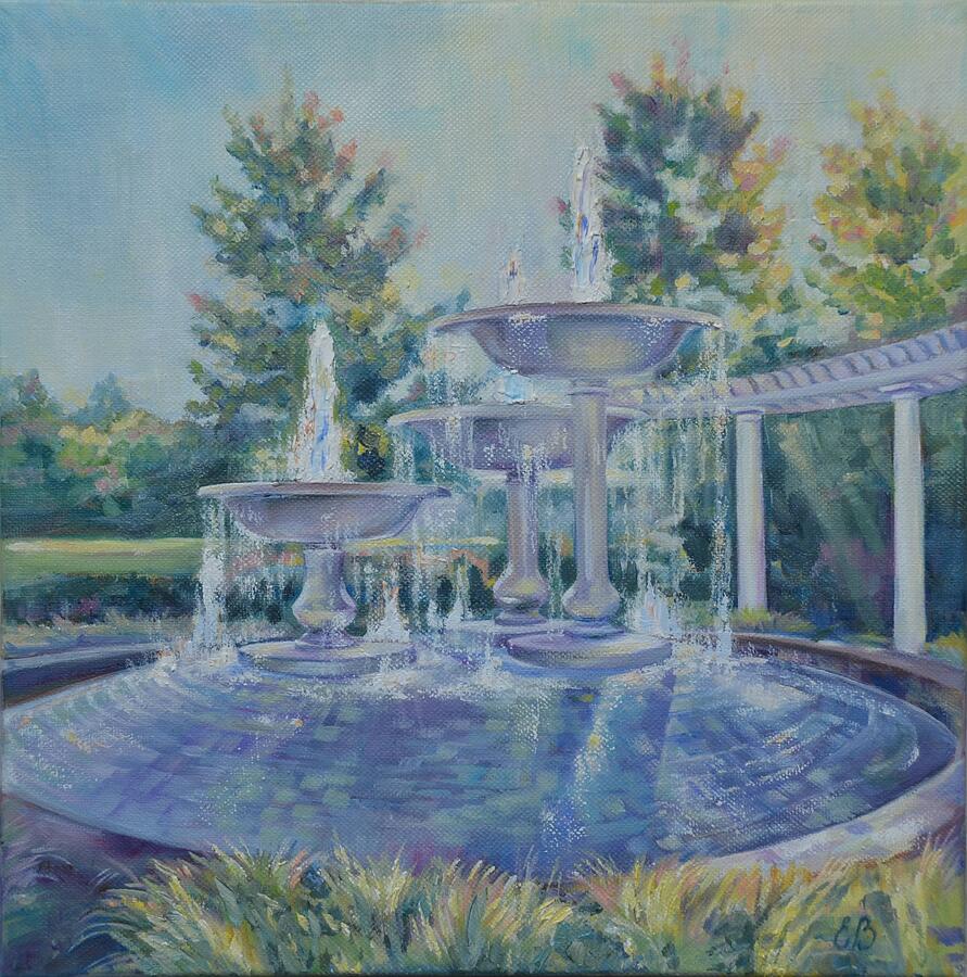 Fountains at Noon Painting by Elena Broach - Pixels