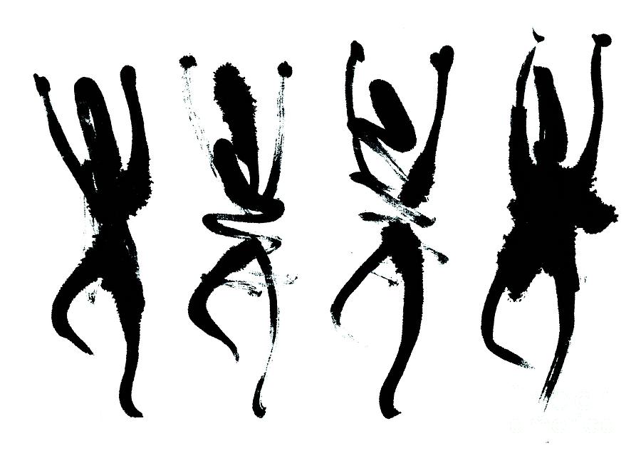 Four Abstract Dancers Painting