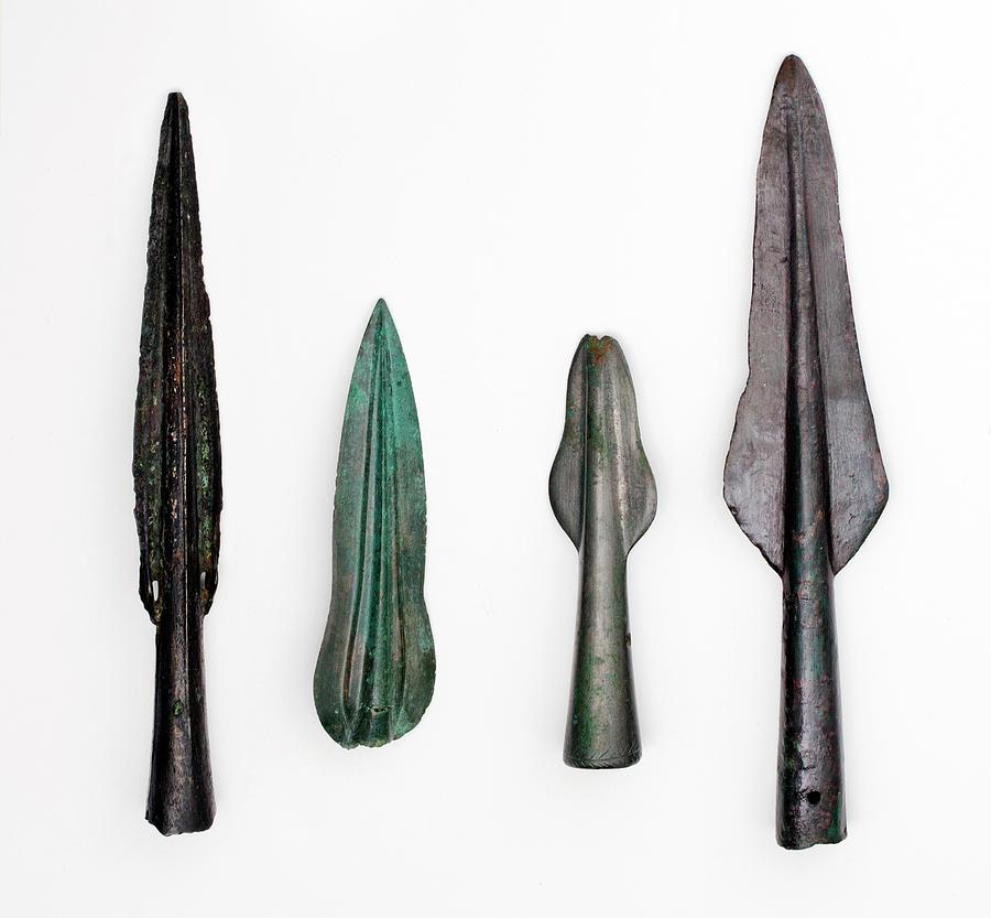 Four Bronze Age Spear Heads Photograph by Paul D Stewart