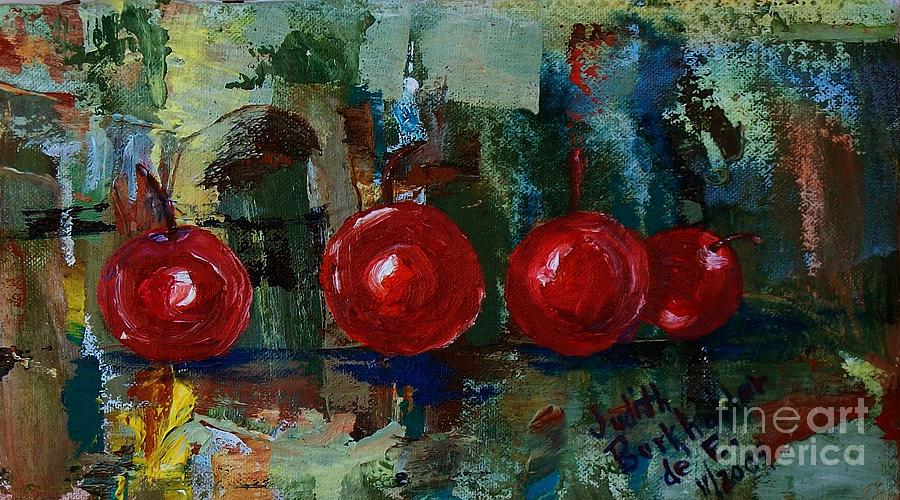 Four Cherries - SOLD Painting by Judith Espinoza
