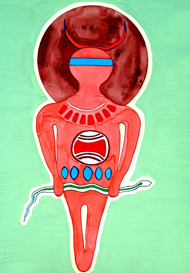 Four Corners Figure original painting Painting by Sol Luckman