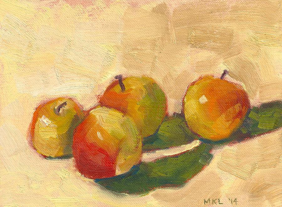 Four Crab Apples Painting by Marlene Lee