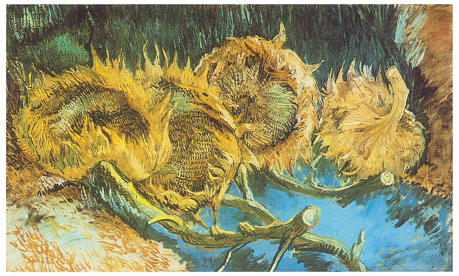Vincent Van Gogh Painting - Four Cut Sunflowers by Vincent Van Gogh