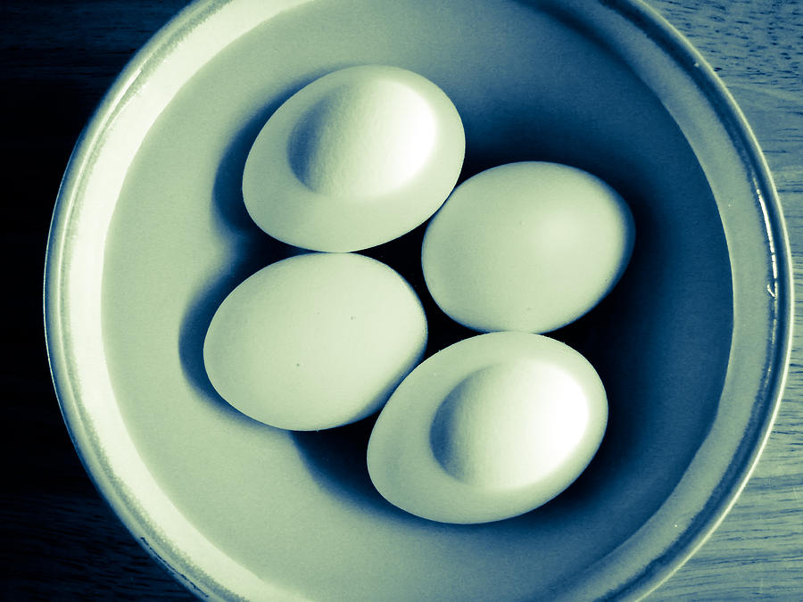 Four Eggs in a Bowl Photograph by Ronda Broatch