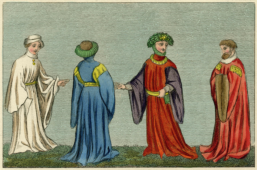 Four English Noblemen, All Wearing Drawing by Mary Evans Picture