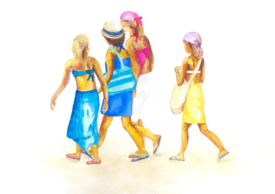 Four Friends on an Adventure Painting by Patricia Beebe