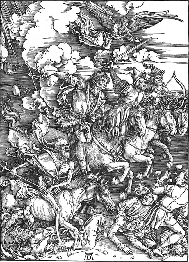 Albrecht Durer Painting - Four Horsemen of the Apocalypse by Albrecht Durer