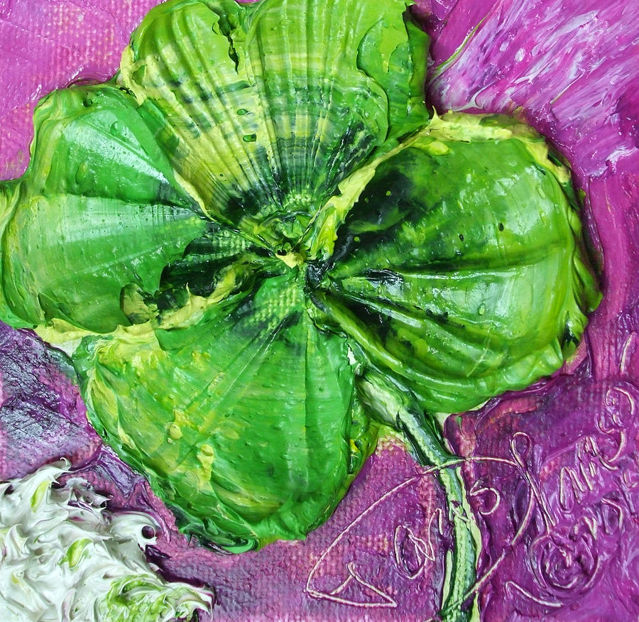 Green Four Leaf Clover Painting by Paris Wyatt Llanso