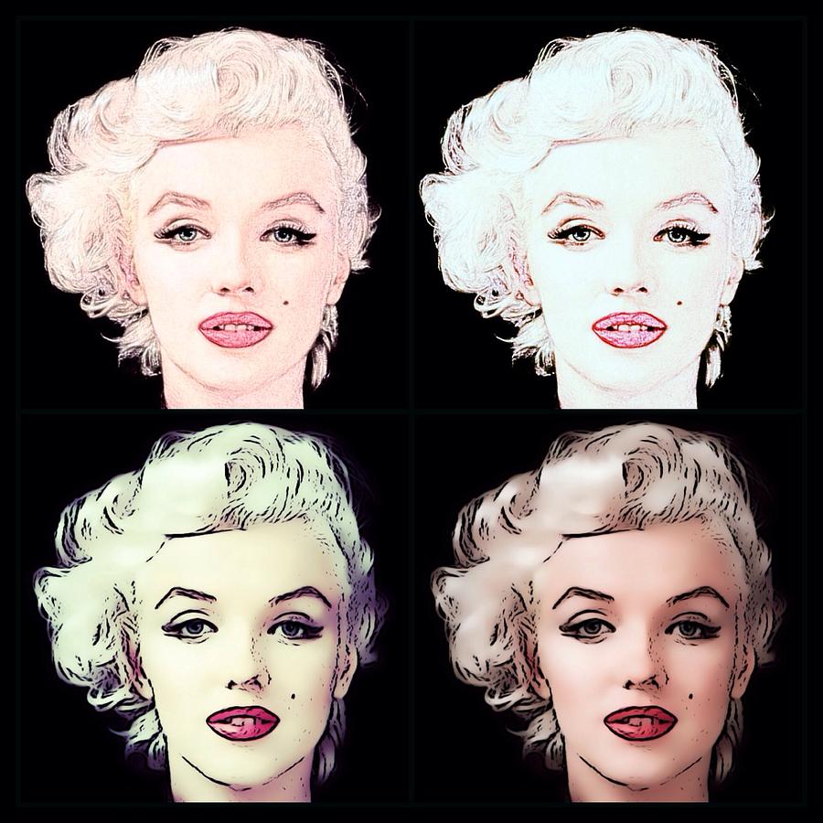 Four Marilyn Monroe 2 Digital Art by Lisa Piper