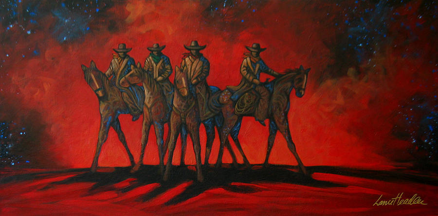 Four On The Hill Painting by Lance Headlee