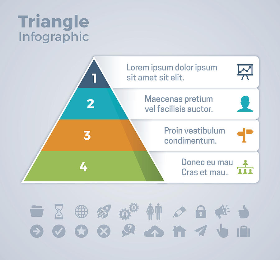 Four Option Triangle Infographic Drawing by Filo