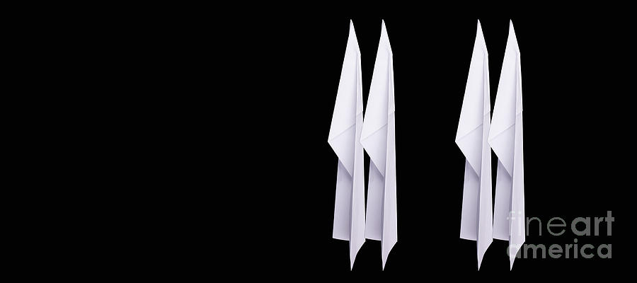 Abstract Photograph - Four Paper Airplanes by Edward Fielding