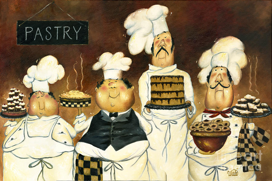 Cookie Painting - Four Pastry Chefs by Vickie Wade