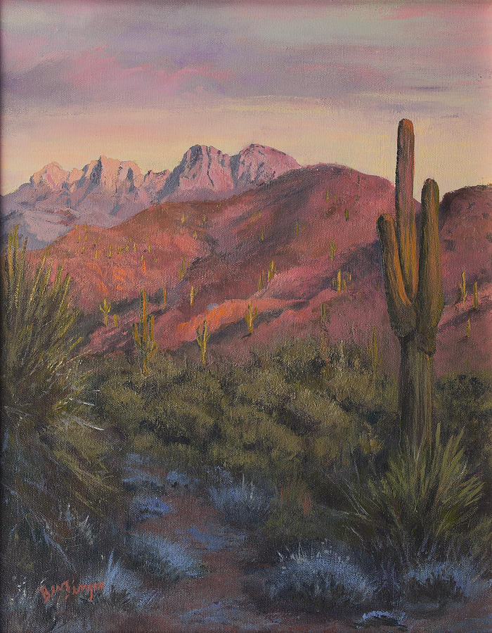 Four Peaks Arizona Painting - Four Peaks Arizona Fine Art Print