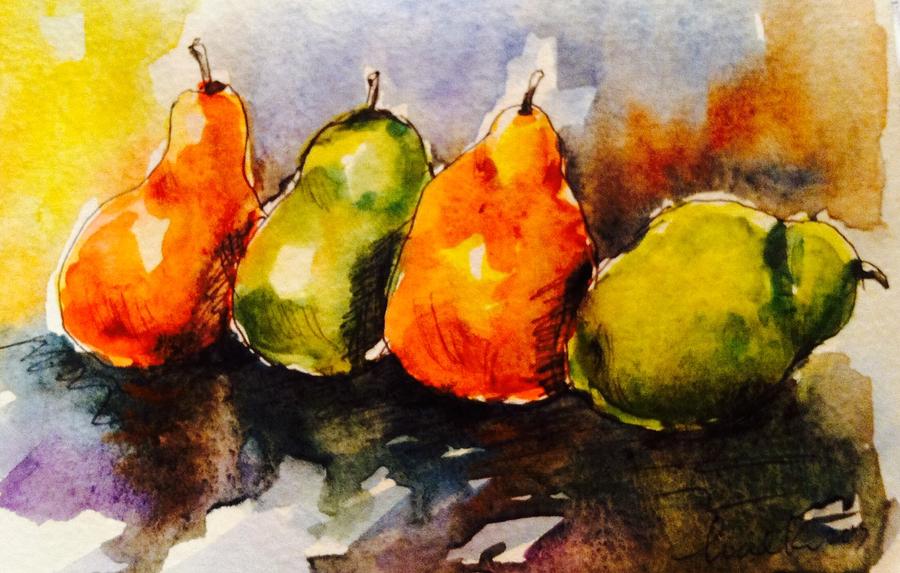 Four pear Painting by Hae Kim