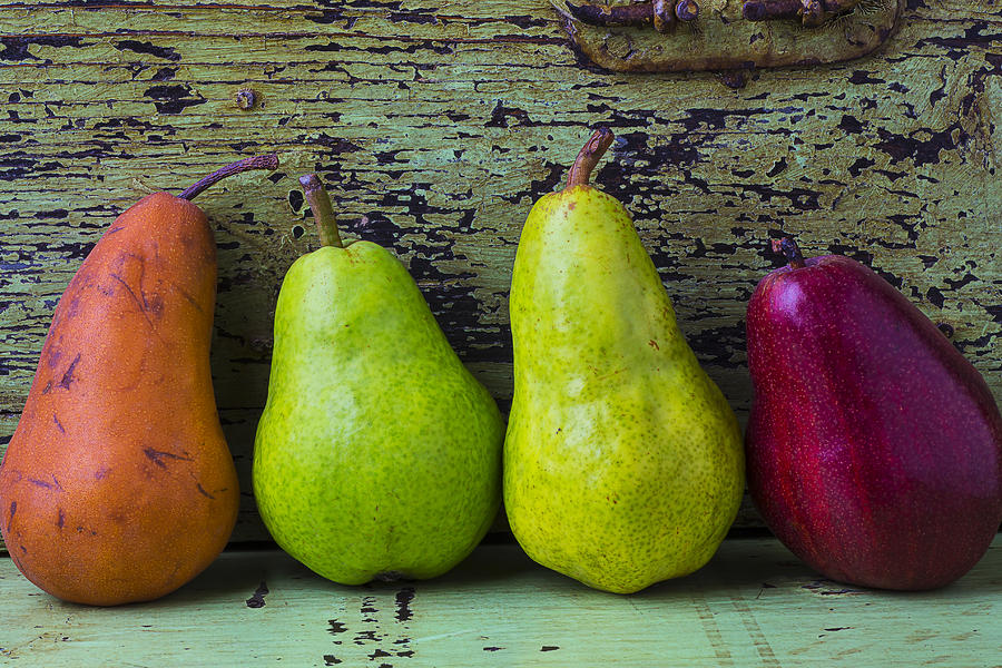 Pear Photograph - Four Pears by Garry Gay