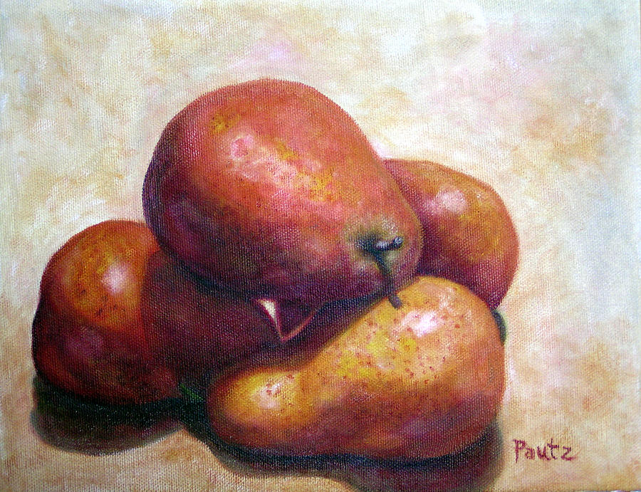 Four Pears Painting by Gay Pautz