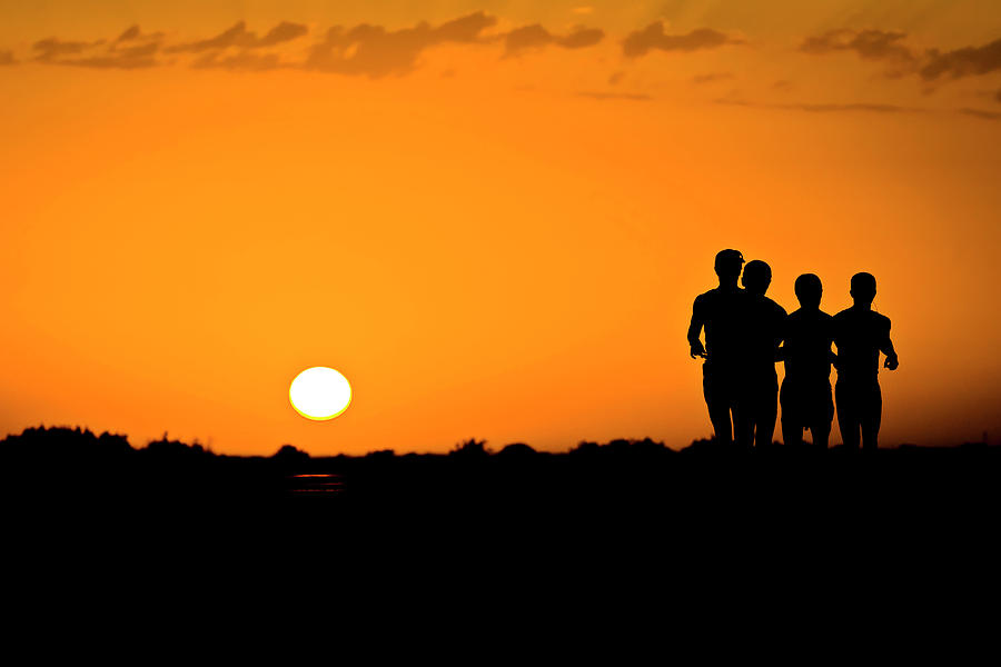 Four People Running At Sunrise, Ahal Photograph by Andrew Peacock ...