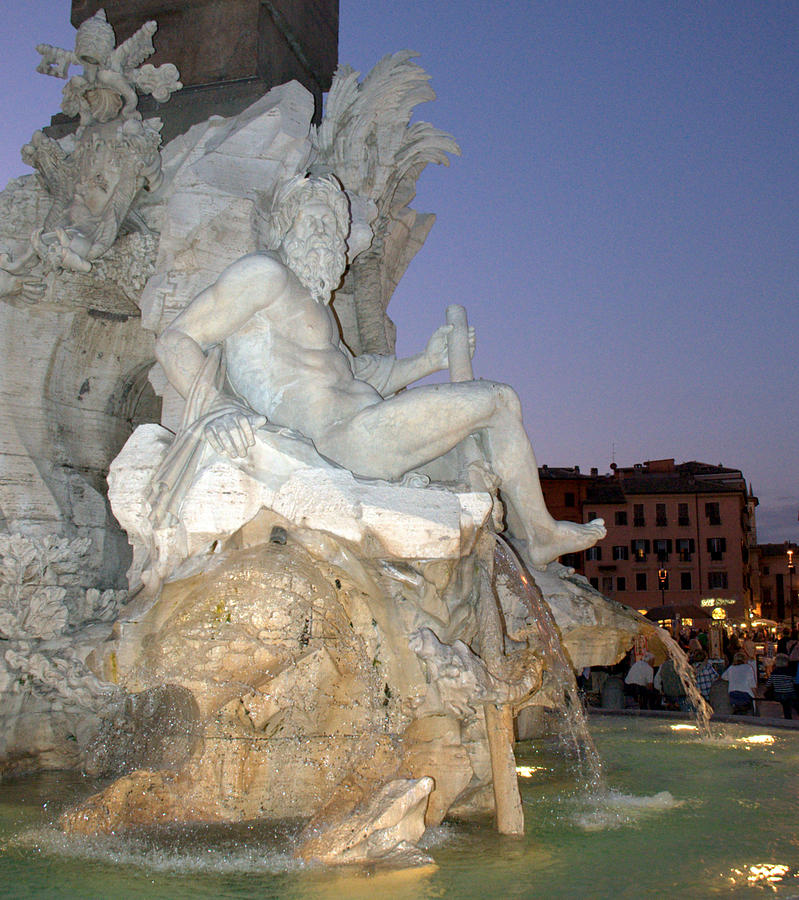 Four Rivers Fountain in Rome Photograph by Caroline Stella