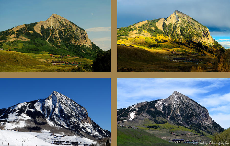 Four Seasons of Mt. Crested Butte Photograph by Mike Schmidt Pixels