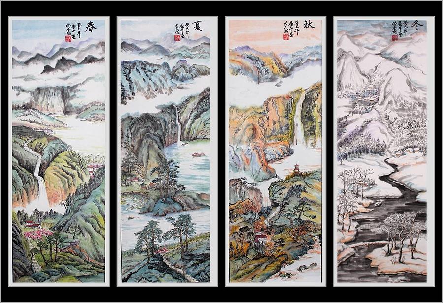 Four Seasons Painting by Ping Yan