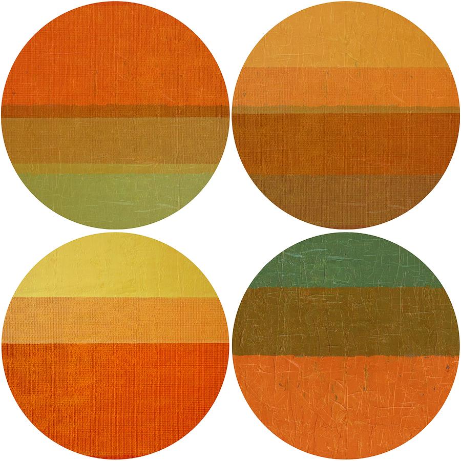 Abstract Digital Art - Four Suns by Michelle Calkins