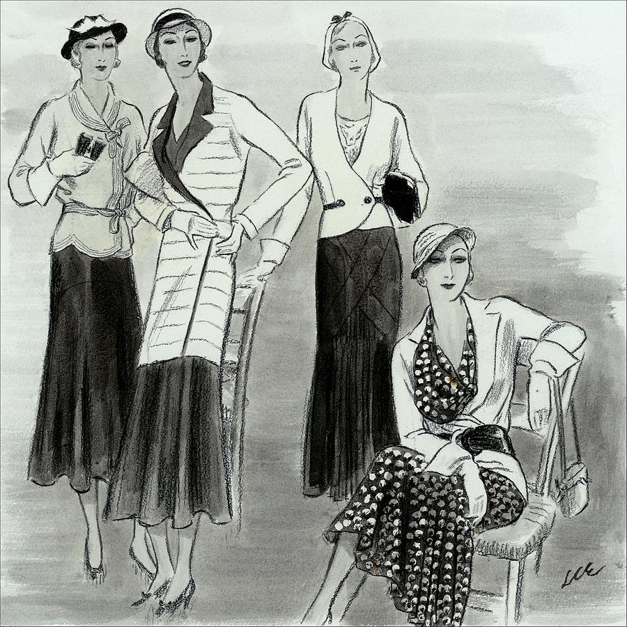 Four Woman Wearing Paray Digital Art by Creelman