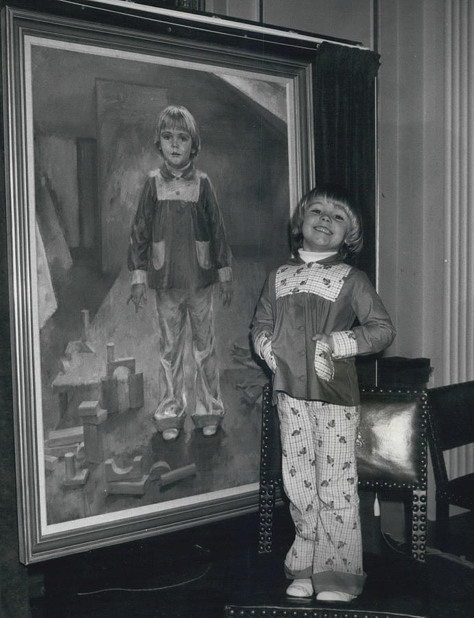 Four Year-old miss Pears 1974 Unveils Her Portrait Photograph by Retro Images Archive