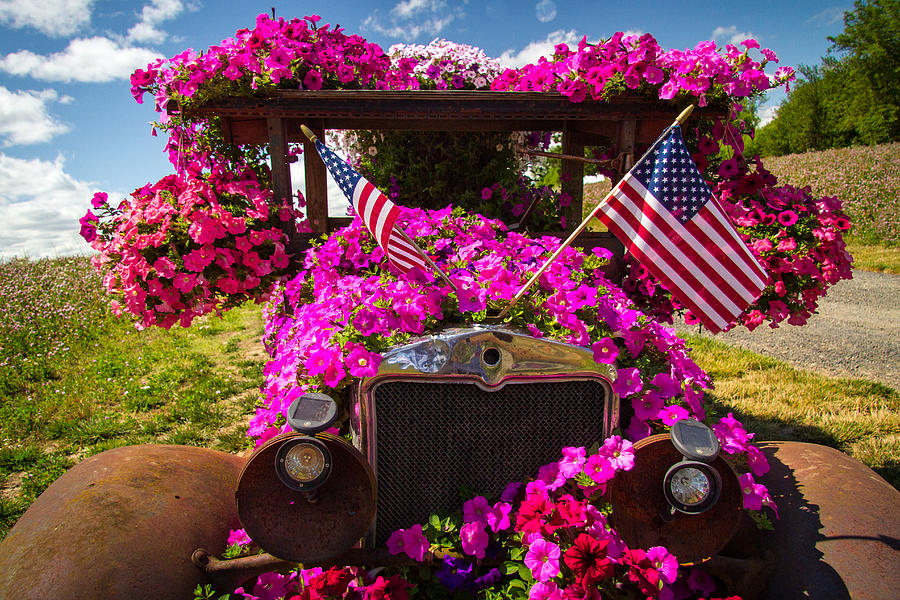 Car Photograph - Fourth of July color by Jean Noren