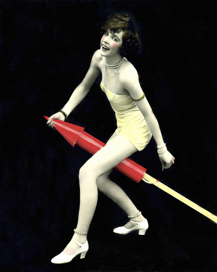 Fourth Of July Rocket Girl Photograph by Underwood Archives