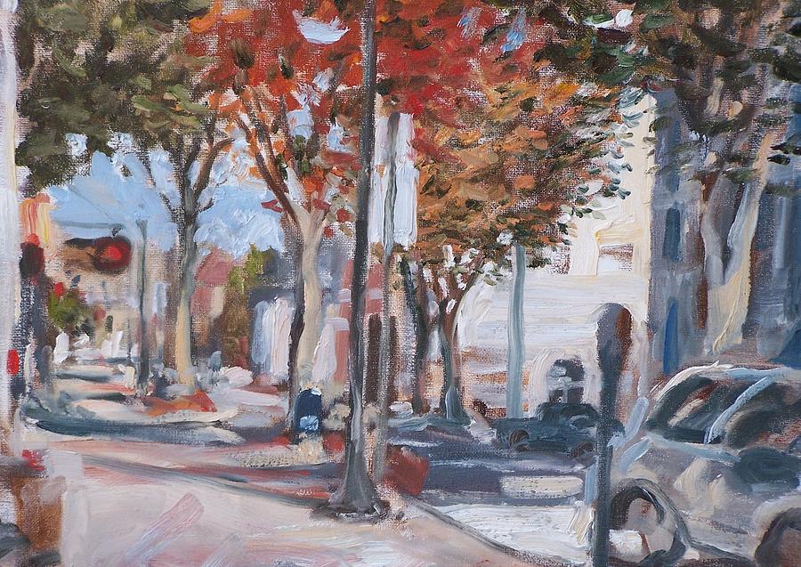 Impressionism Painting - Fourth Street in Fall by Geoffrey Haun