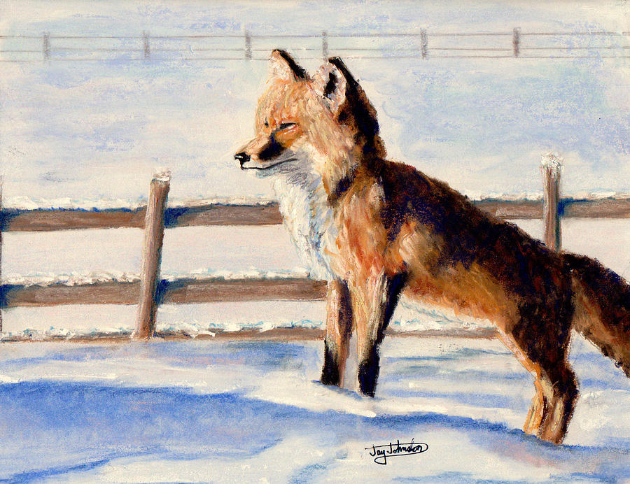 Fox And Fence Painting By Jay Johnston - Fine Art America