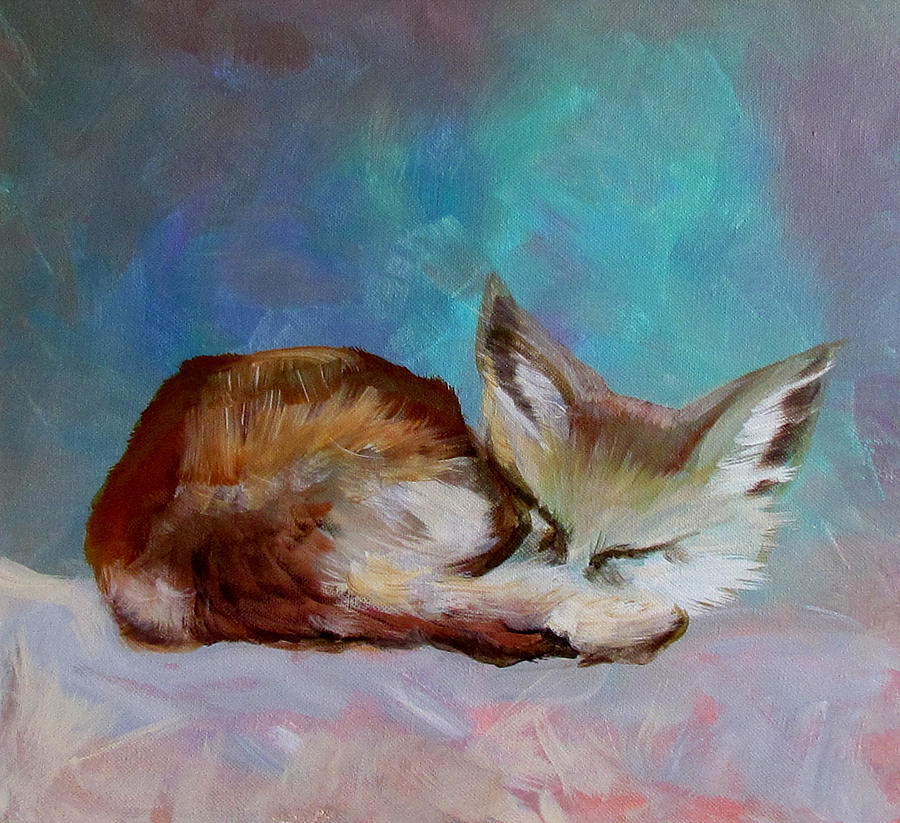 Fox Cub Painting by Susan Duxter - Pixels