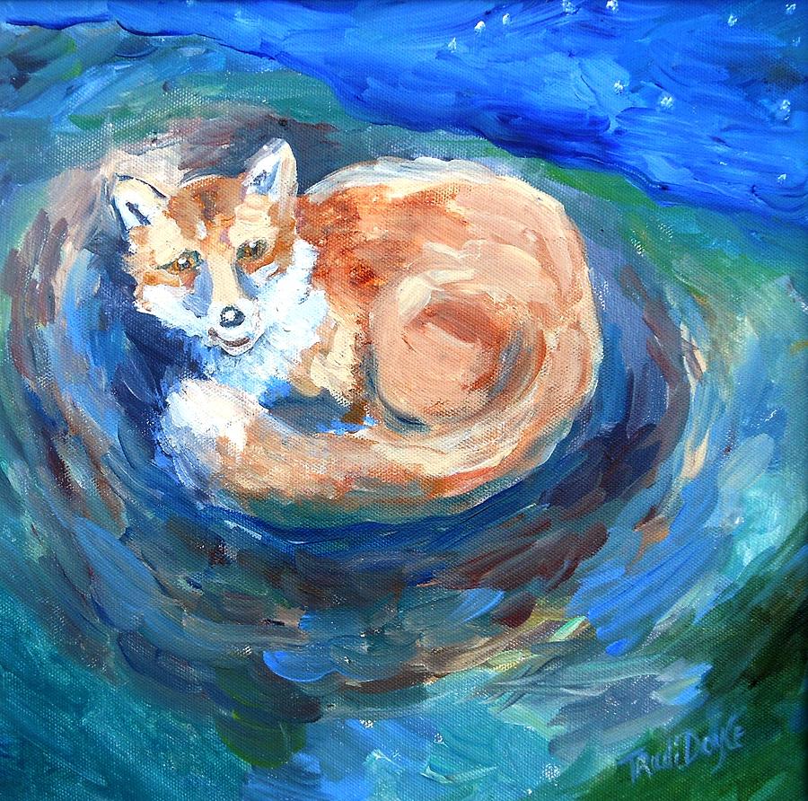 Fox Gone to Ground  Painting by Trudi Doyle