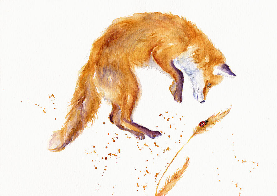 Fox Painting - Fox Hunting by Debra Hall