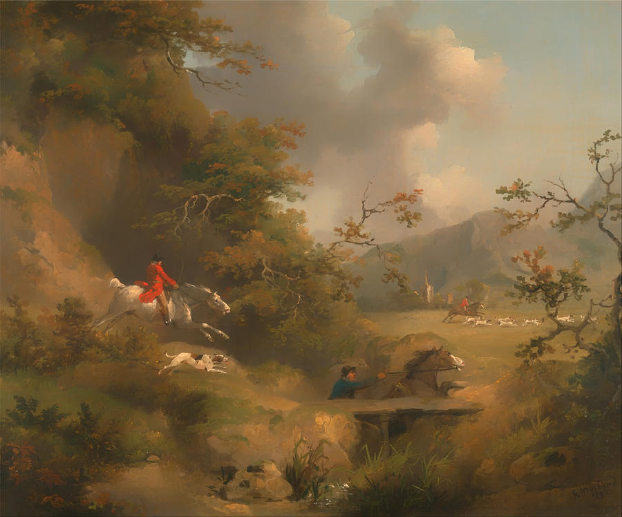 Fox Hunting in Hilly Country Painting by Mountain Dreams