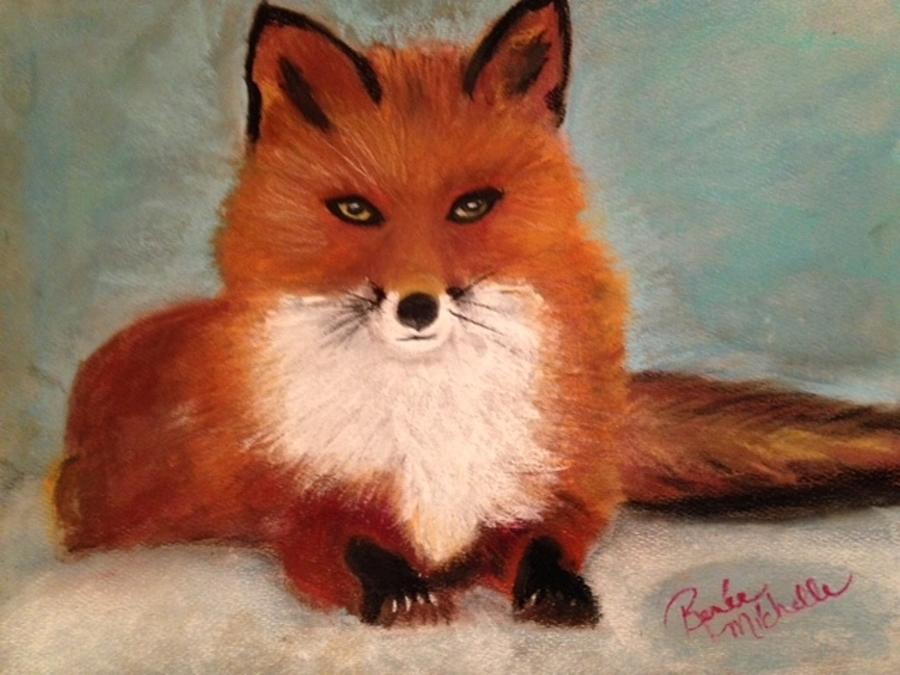 Fox in the Snow Pastel by Renee Michelle Wenker