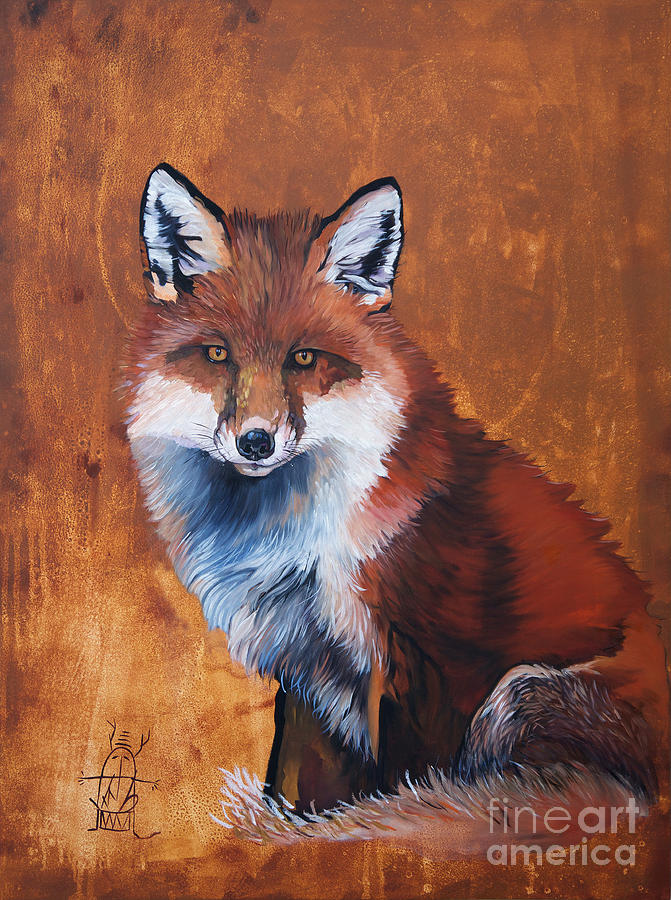 Fox Painting by J W Baker