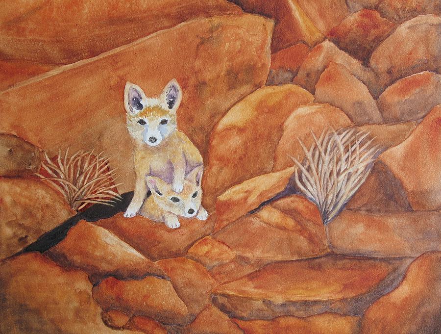 Fox Kitts Painting by Patricia Beebe