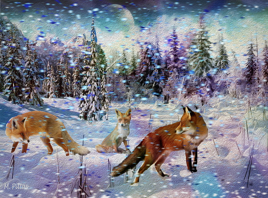 Fox Storm-card Digital Art by Michael Pittas